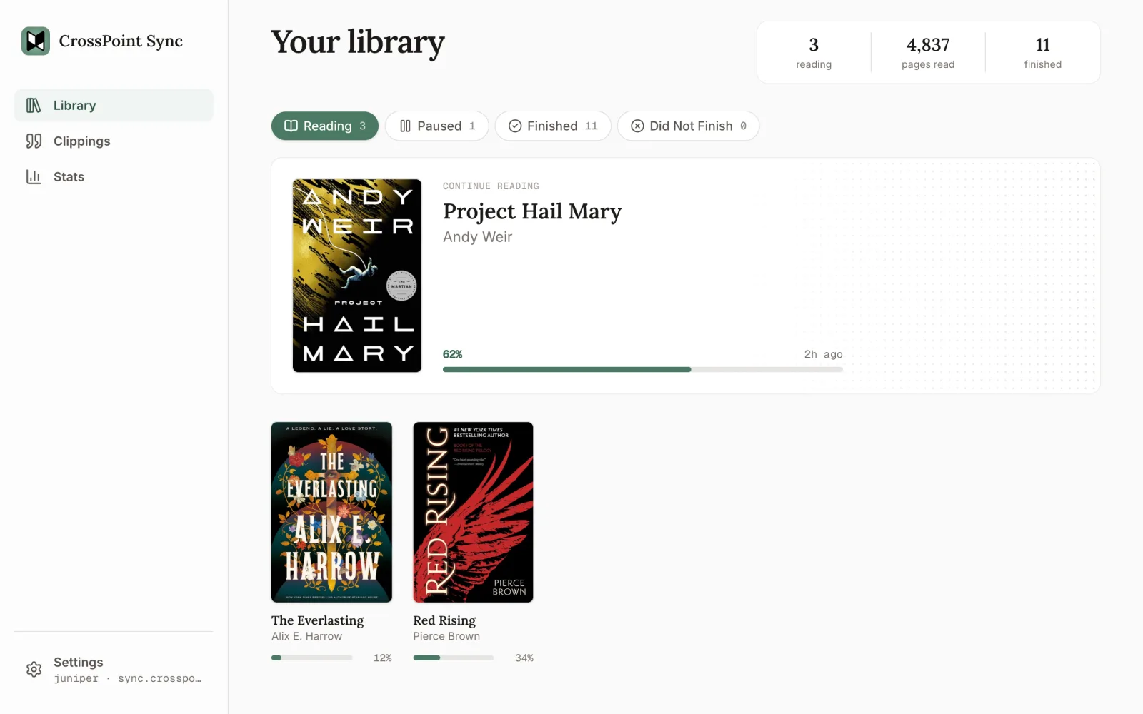 The CrossPoint Sync library on the web